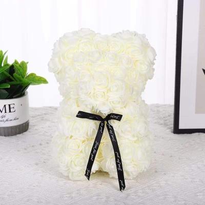 China Rose Bear Gift Soap Pretty Rose Plush Toy Teddy Bear Flower 40 cm Rose Bear Box Valentine's Gift Rose Bear for sale