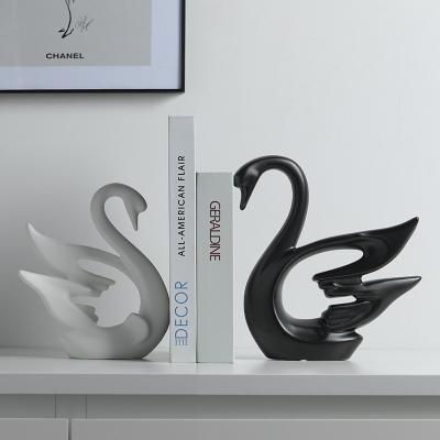 China The Nordic Folk Simple Art Swan Furnishings For Bedroom Ceramic Crafts for sale