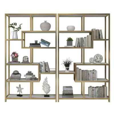 China Modern Minimalist Golden Storage Shelf (The Other) Adjustable American Light Luxury Stainless Steel Storage for sale