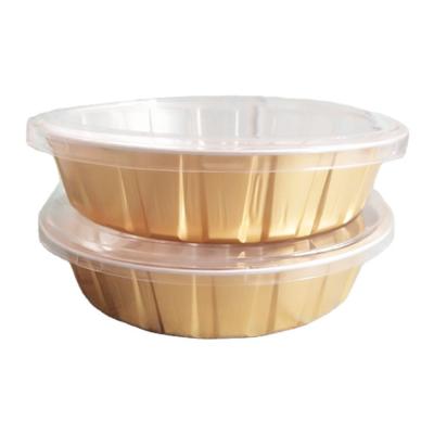 China Rectangular Gold Color Aluminum Pan Containers Rectangular Colored Foilwith Dome Lid Food To Go Containers Aluminum Foil Container for sale