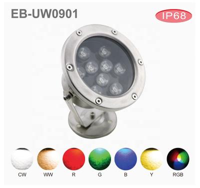 China Hot Sale Swimming Pool Under Water Flood Lights 9w Pool Spot IP68 Fountain Light for sale