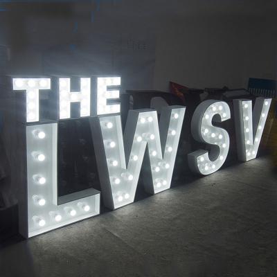 China Buildings Ahrj Custom Front Luminous Characters Led Lamp Bulb Letters Shop Signs Outdoor Super Bright Billboard for sale