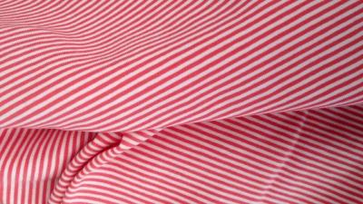 China T - Shirt  Horizontal Striped Fabric , 100% Cotton Pique Red And White Striped Fabric for sale