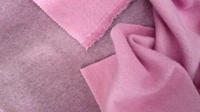 China Pink Thick Brushed Velour Fleece Fabric For Lining / Home - Textile / Garment for sale