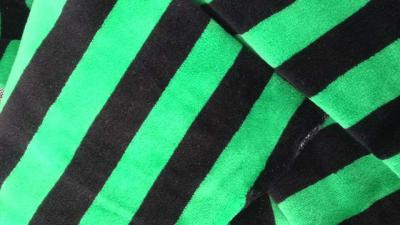 China Microfiber Striped Fleece Fabric 120 - 260GSM 240T , Terry Velour Fabric for sale