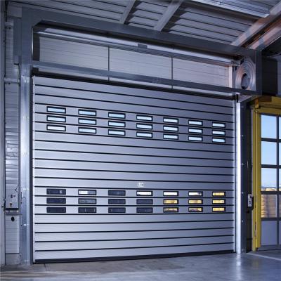 China Waterproof Industry Aluminum Alloy Spiral Automatic Rolling Shutter Metal Security High Speed Door with Hard Metal for sale