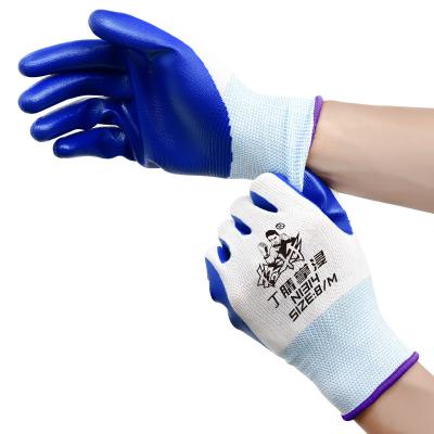 China Non-slip/wear/oil/corrosion/waterproof safe non-toxic acid and alkali resistance nitrile gloves palm best prices for sale