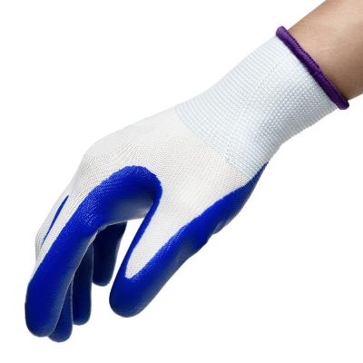 China Hot Selling High Quality Seamless Breathable Knitted 13 Needle Nitrile Palm Safety Work Hand Nitrile Coated Gloves for sale