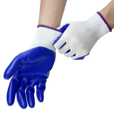 China New Design Wholesale Price High Elastic Breathable Nylon Hand Glove Blue Nitrile Gloves Manufacturers for sale