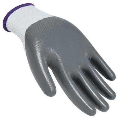 China Anti-slip/Wear/Oil/Corrosion/Waterproof Hot Selling Gray Nitrile Gloves With Custom Logo Latest Oil Durable Breathable Thick Palm Design for sale