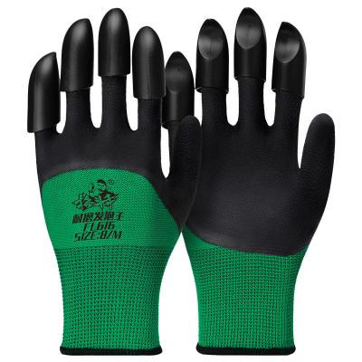 China High Elasticity/Breathable/Comfortable/Flexible Manufacturers Direct Selling Black Claw Gardening Gloves Latex Work Industrial Rubber Gloves For Worker for sale