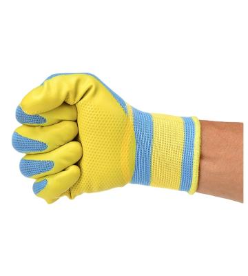 China High Elasticity/Breathable/Comfortable/Flexible Most Popular Construction Safety Industrial Work Protection Cotton Knitted Latex Coated Working Hand Gloves for sale