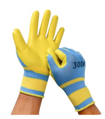 China High Elasticity/Breathable/Comfortable/Flexible Professional Factory Embossed Embossed Natural Coated Latex Safety Gloves For Worker for sale