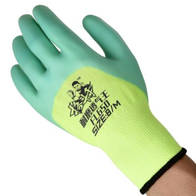 China High Elasticity Green Latex Gloves Winter Anti-Slip/Breathable/Comfortable/Flexible China Manufacturer Work Safety Glove for sale