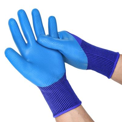 China High elasticity blue natural latex industrial glove/breathable/comfortable/factory supply direct cheap prices with fold for sale