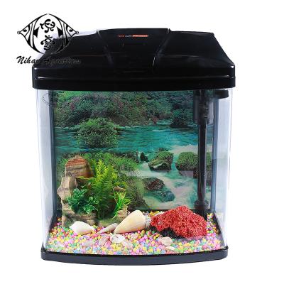 China Small SOBO Viable Indoor Home Decoration Fish Tank Glass Fish Tank With Filter Pump 20L/35L/50L for sale