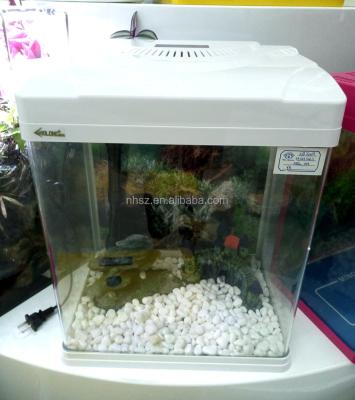 China Mini viable white desktop xilong guppy aquarium fish tank for sale