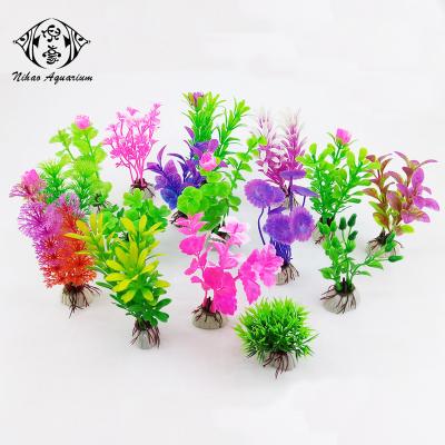 China Viable Fake Grass Aquarium Decorations Artificial Plants Fish Tank Ornaments Artificial Tree for sale