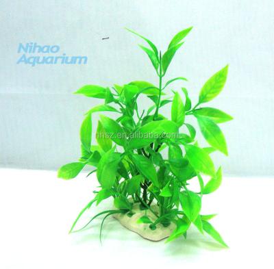 China Viable Vivid Plastic Plants Fish Tank Decorations Artificial Grass Flower Ornament Decor for sale