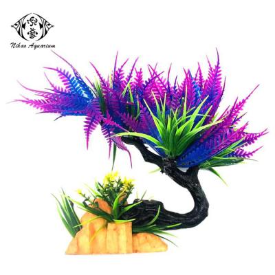 China Sustainable Plant Directly Sell Non-Toxic Aquarium Plastic Artificial Plant Mini Plants For Fish for sale