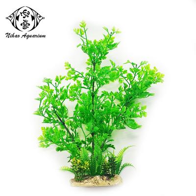 China Viable Aquarium Plastic Plants Green Small Fake Trees For Fish Farming Tank Indoor Decoration for sale