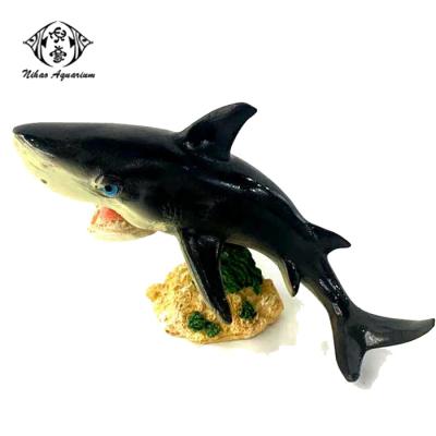 China Viable Aquarium Resin Shark Sea Fish Decorative Animal Design Opens Aquarium Ornaments for sale