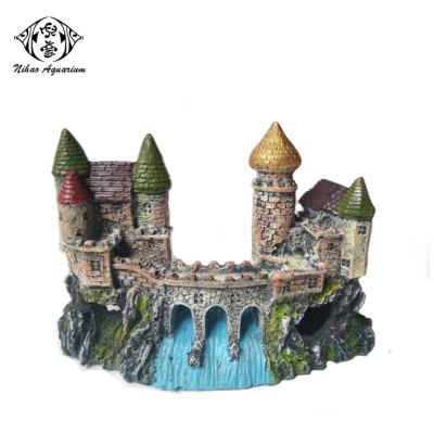 China Viable Aquarium Resin Castle House Decorative Ornaments For Fish Tank Decoration for sale