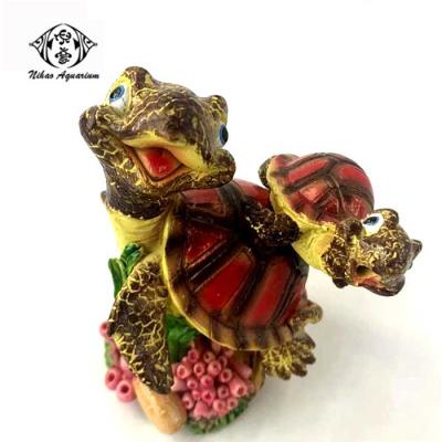 China Resin Viable Decorative Turtle Cute Aquarium Animal Design Opens Fish Tank Ornaments for sale