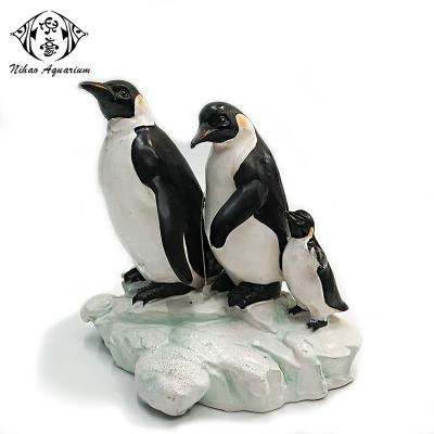 China Penguin viable animal statue resin fish tank decoration small size figurines for table decoration for sale