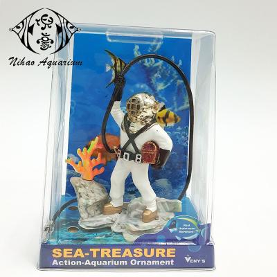 China Ornament Viable Simulation Action Air Aquarium Underwater Diver For Fish Tank Decoration Accessories for sale