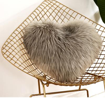 China Love Heart Massage Soft Pillow Cover Plush Plush Faux Fur Cushion Cover Super Soft Throw For Home Sofa Car for sale