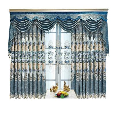 China Blackout Luxury Embroidered Fancy Cortinas Drapes Blackout Curtains For Living Room for sale