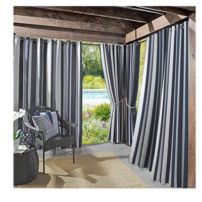 China Custom Blackout Waterproof Curtain Yard Patio Polyester Blackout Strip Curtain Indoor Outdoor for sale