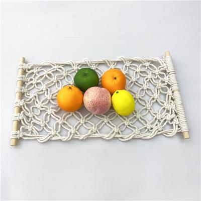 China Eco-Friendly Macrame Fruit Hammock Under Cabinet Fruit Swing Bohemian Handwoven Hammocks Hanging For Kitchen Product Storage for sale