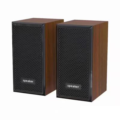 China OEM PORTABLE Factory Pair Box Table Speaker Subwoofer Computer Car Stereo Wooden Desk USB 2.0 Mini Speaker For Home And for sale