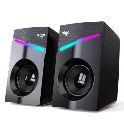 China Colorful Light RGB Portable High Quality Smart Speaker Mini LED Computer Speakers for sale