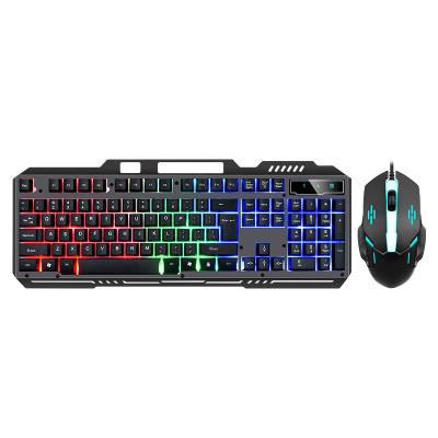 China Waterproof Metal Keyboard Mouse Set Backlit USB LED Keys 104 Keys and Latest Mouse Combos Notebook Gaming Keyboard Office Mice s for sale