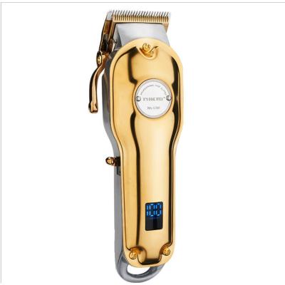 China New Barber All-Metal Design High Quality LED Display Hair Clipper LCD Display Hair Trimmer Outdoor Cordless Electric Hair Cutting Machine for sale