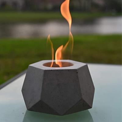 China Indoor Outdoor Concrete Fireplace Mini Desktop Coffee Table Top Fireplace Table Wholesale Bowl ZM-SN007 for sale