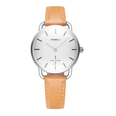 China Water Resistant Fashion OEM Unisex Wristwatch With 1ATM Water Resistant Leather Strap Watch for sale