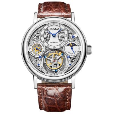 China High End Tourbillon Watches Day/Date Skeleton Movement Automatic Mechanical Tourbillion Watch for sale