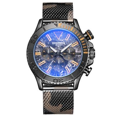 China Military Multifunctional Full Calendar Water Resistant Stainless Steel Men Wrist Watch for sale