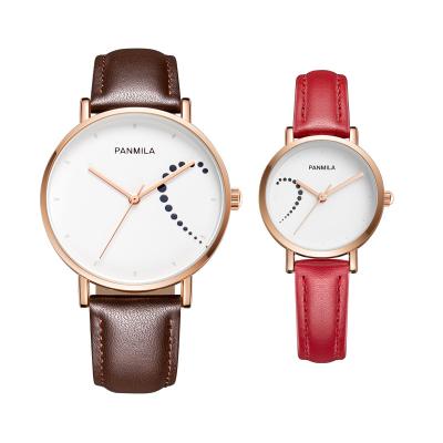 China New Design Day / Date Fashion Couple Slim Stone Quartz Watch for sale