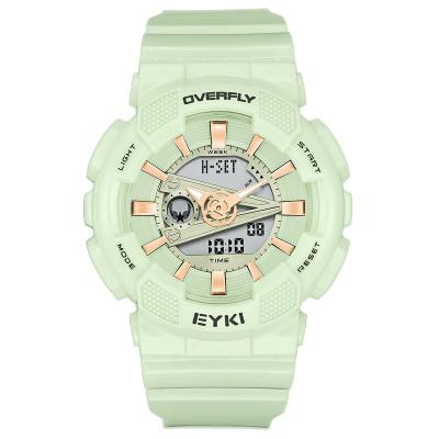 China Hot Selling Alarm Products Custom Logo Digital Clock Double Movement Wrist Watch For Cool Girls for sale