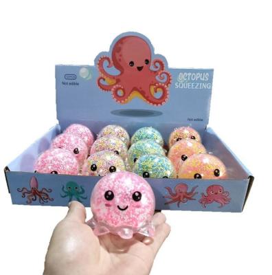 China Hot Relief Kawaii Animals Light Up Colorful Octopus Foam Tpr Soft Squeeze Relieve Toys For Girls for sale