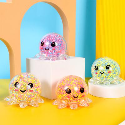 China Wholesale Anti Stress Relief Luminescent Pinch Octopus To Exhale Decompression Air Ball Relief TPR Octopus Toys for sale