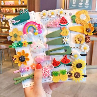 China Fashion 8/20/24 Pcs Kids Flowers Hair Clip Sets Hair Accessories For Kids for sale