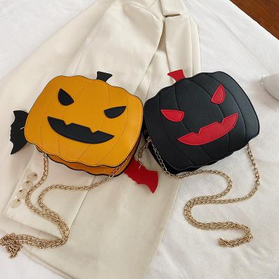 China Fashion Halloween Pumpkin Shaped Demon Messenger Shoulder Bag Casual Purse Handbag For Girl for sale