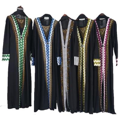 China Polyester cotton blend Arab ladies pressed diamond Phnom Penh worship robes Dubai travel robes Middle Eastern African women abaya for sale