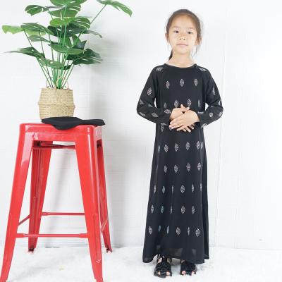 China Anti-wrinkle Newest Children's Black Muslim Robe Dress Made of Polyester Fiber for sale